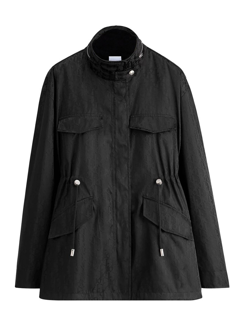 BLACK DIOR OBLIQUE TECHNICAL FABRIC HOODED ZIP JACKET 1