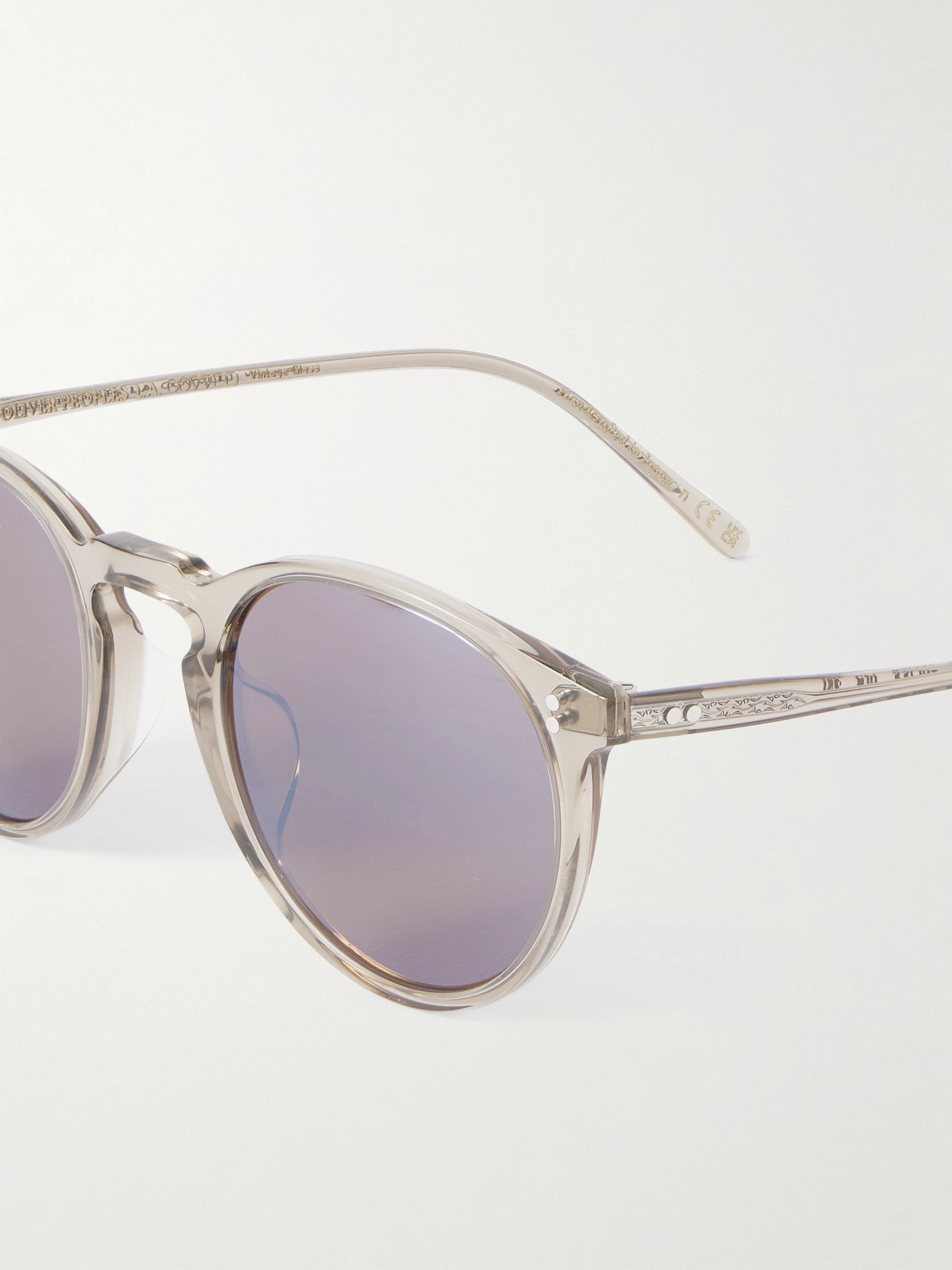 O'Malley Round-Frame Acetate Sunglasses Clear - 3