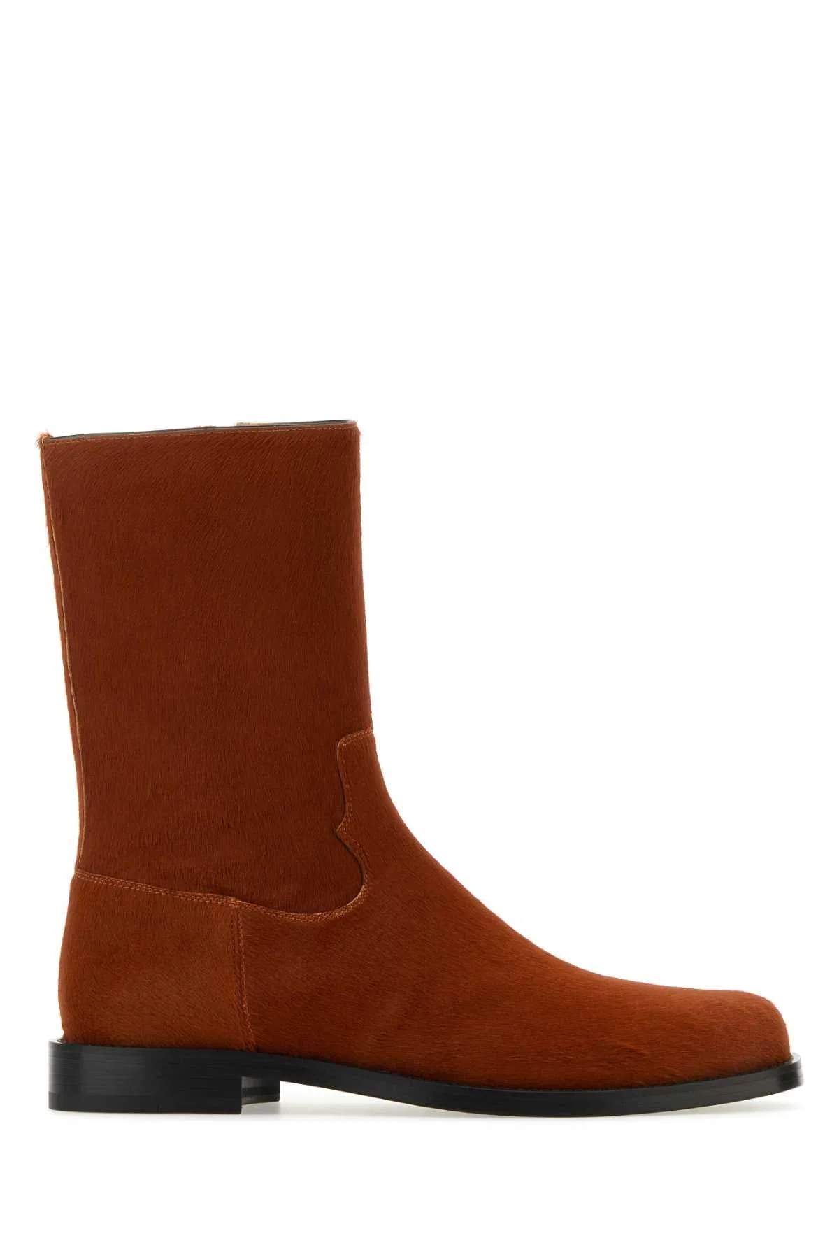Dries Van Noten Men Brick Calfhair Ankle Boots - 1