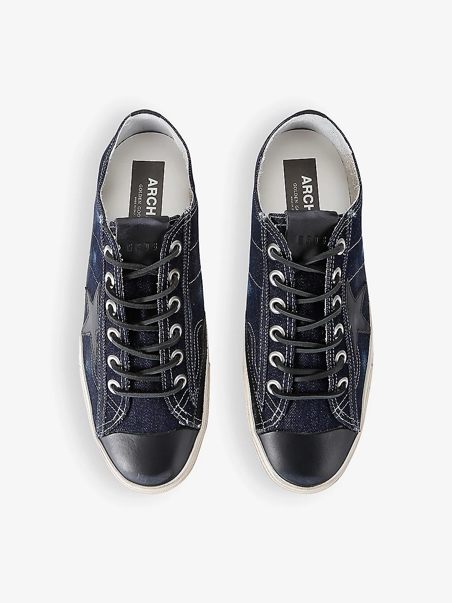 V-Star leather-star denim low-top trainers - 2