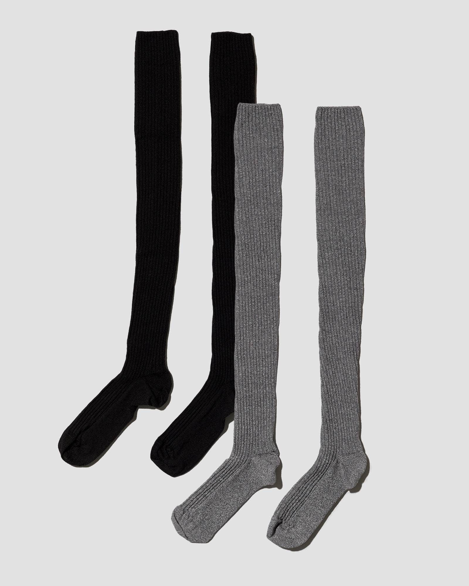 Pack - 2 Overknee Socks - Organic Cotton Rib - 1