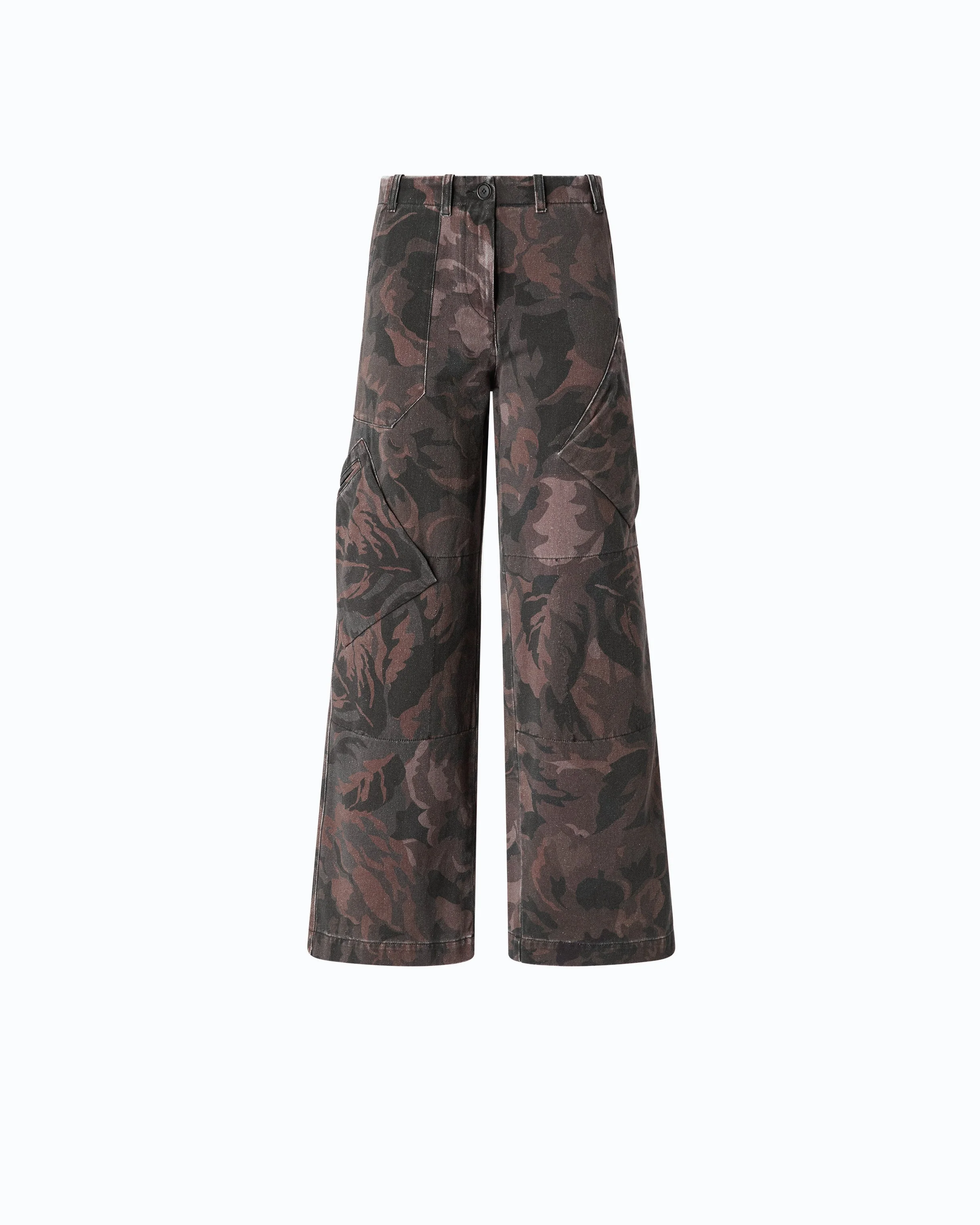 COTTON TROUSERS WITH FLORAL CAMOUFLAGE MOTIF - 1