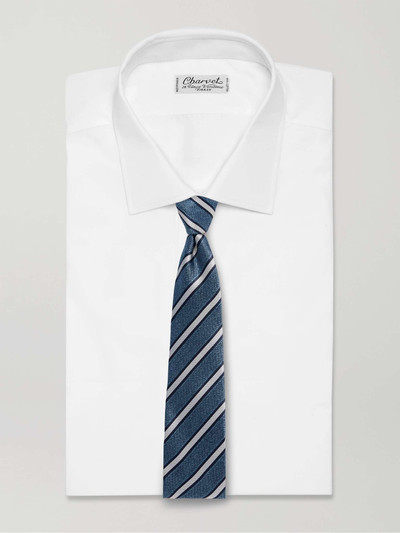 Canali 8cm Striped Silk-Jacquard Tie outlook