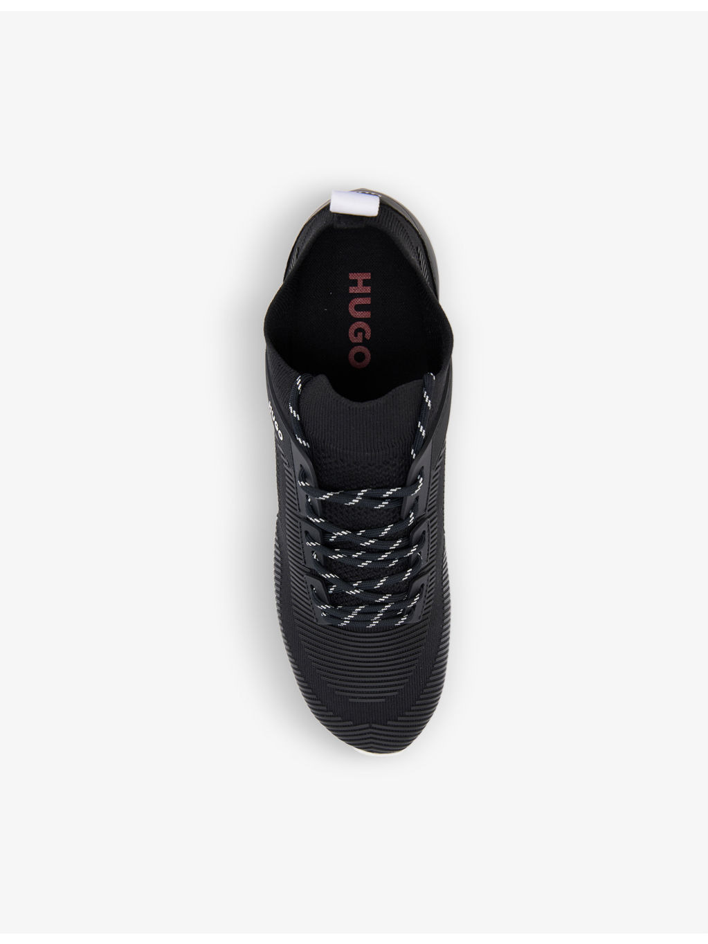 Panelled embossed-branding faux-leather running trainers - 2