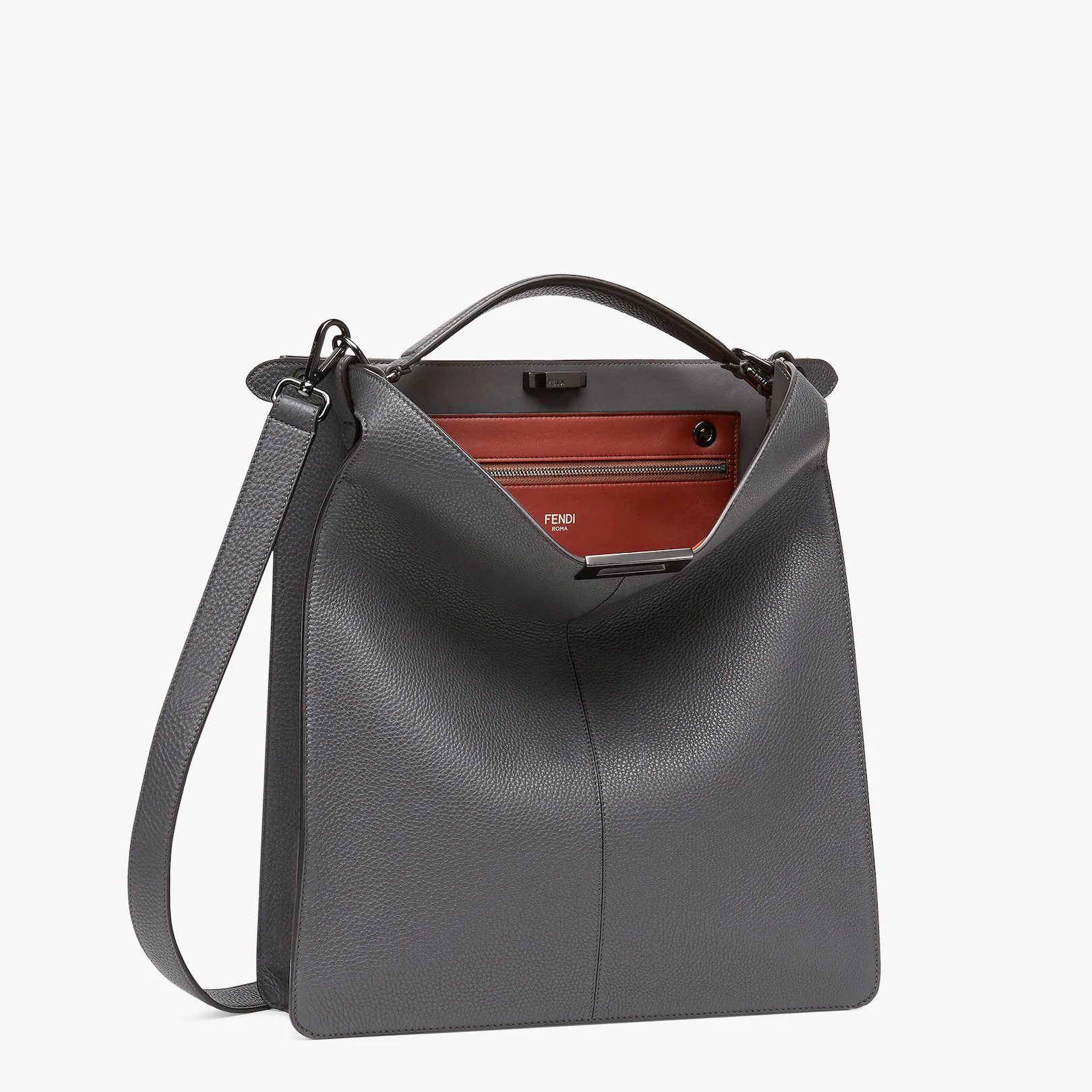 Gray leather bag - 4