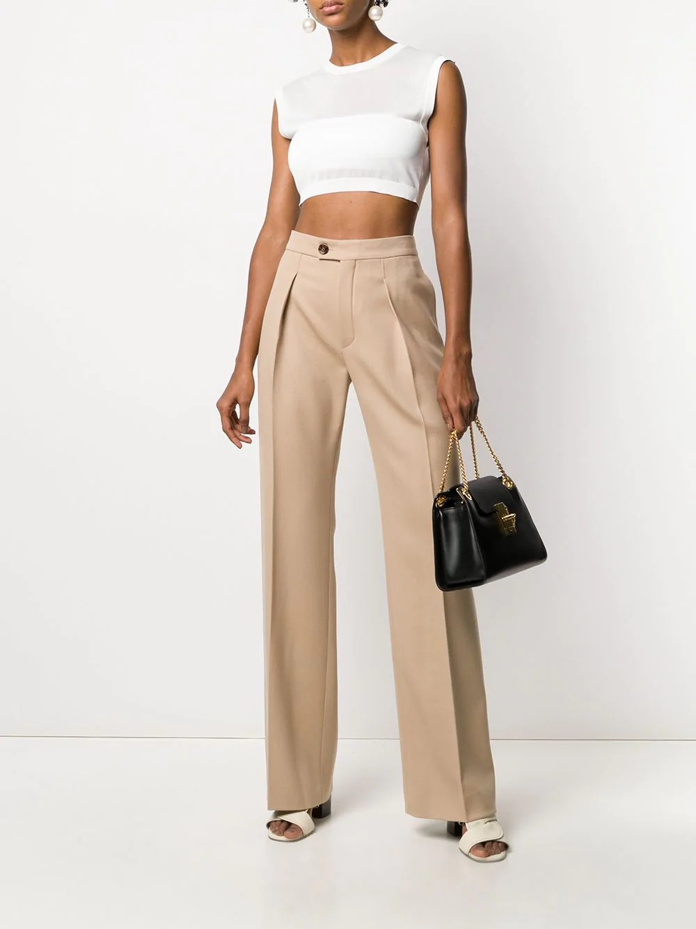 high-rise palazzo trousers - 2