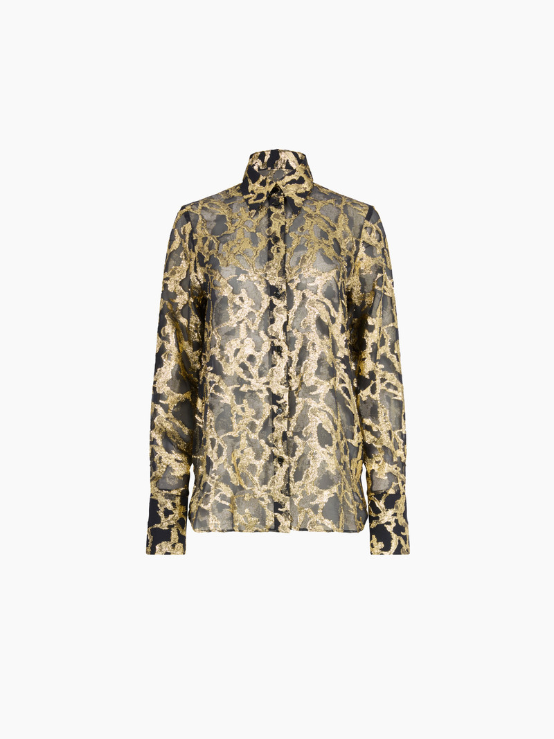 Marble Gold Shirt With Bell Cuffs 5