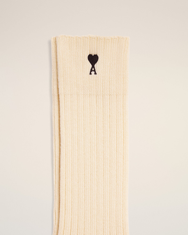 BEIGE COTTON SOCKS WITH AMI DE COEUR 3