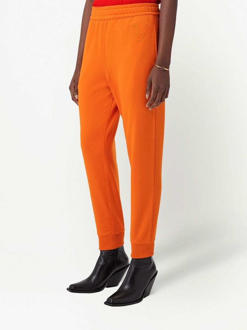 logo patch cotton track pants - 3