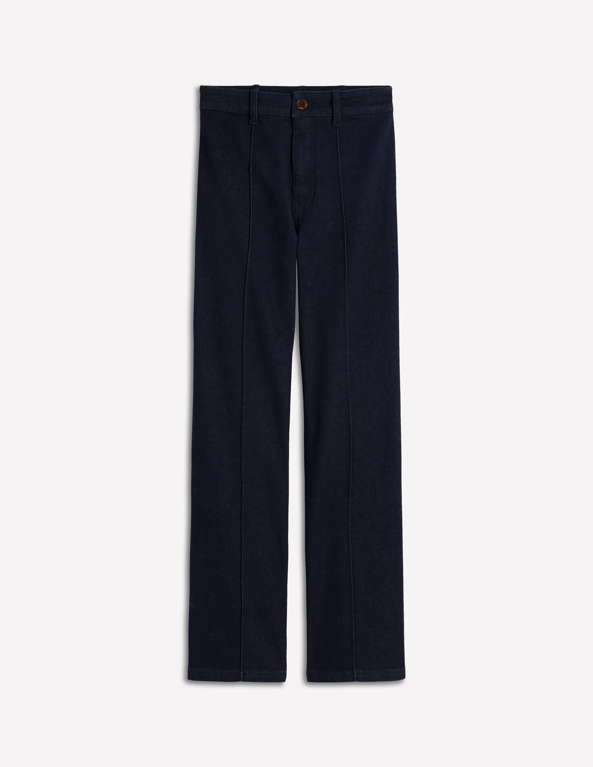 Pintuck Column Leg Jeans-Indigo Rinse - 1