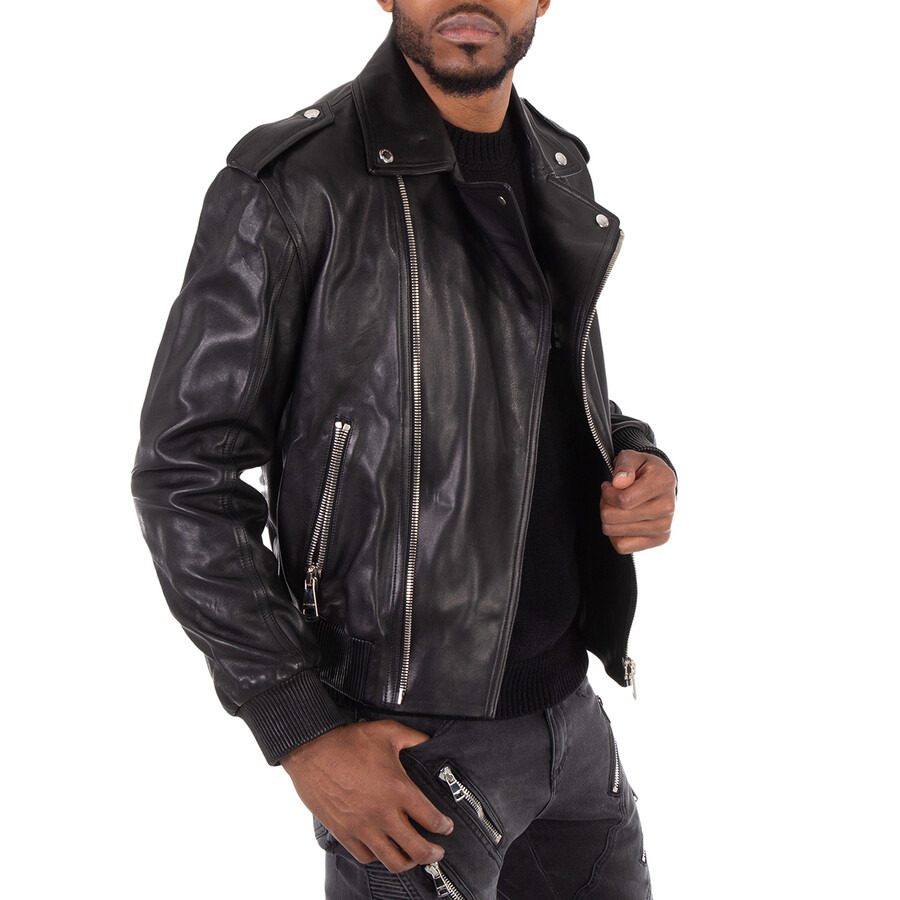 Balmain Leather Bomber Jacket - 2