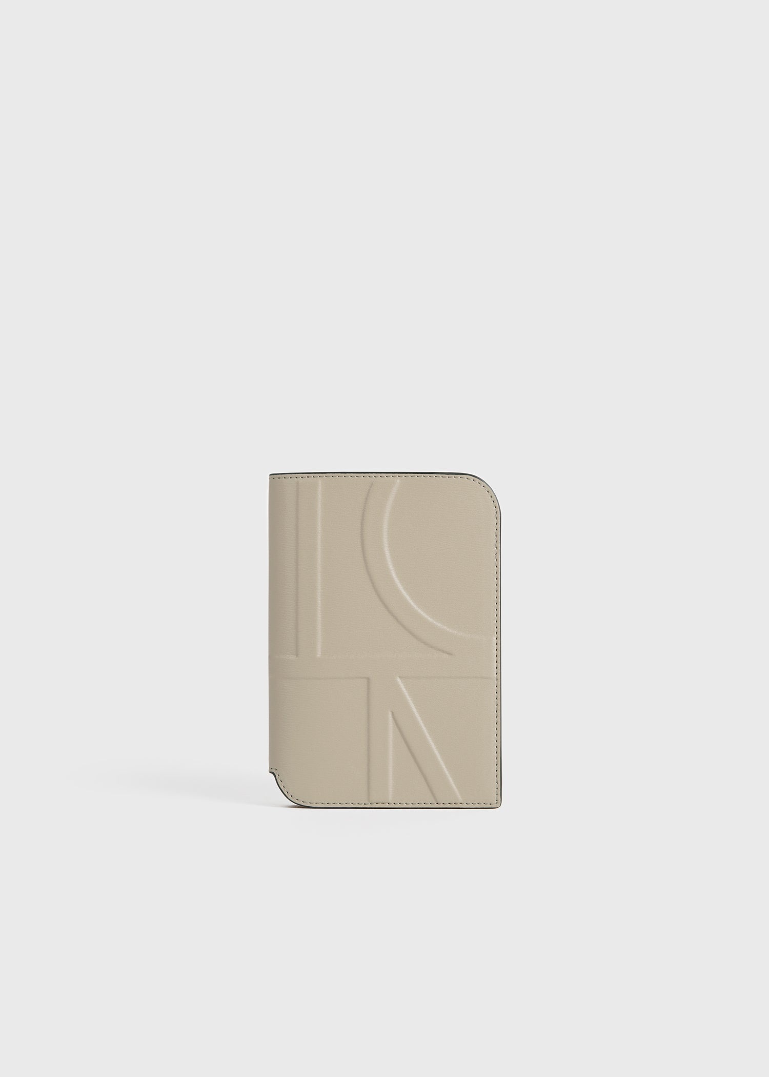 Monogram leather passport holder fawn - 1