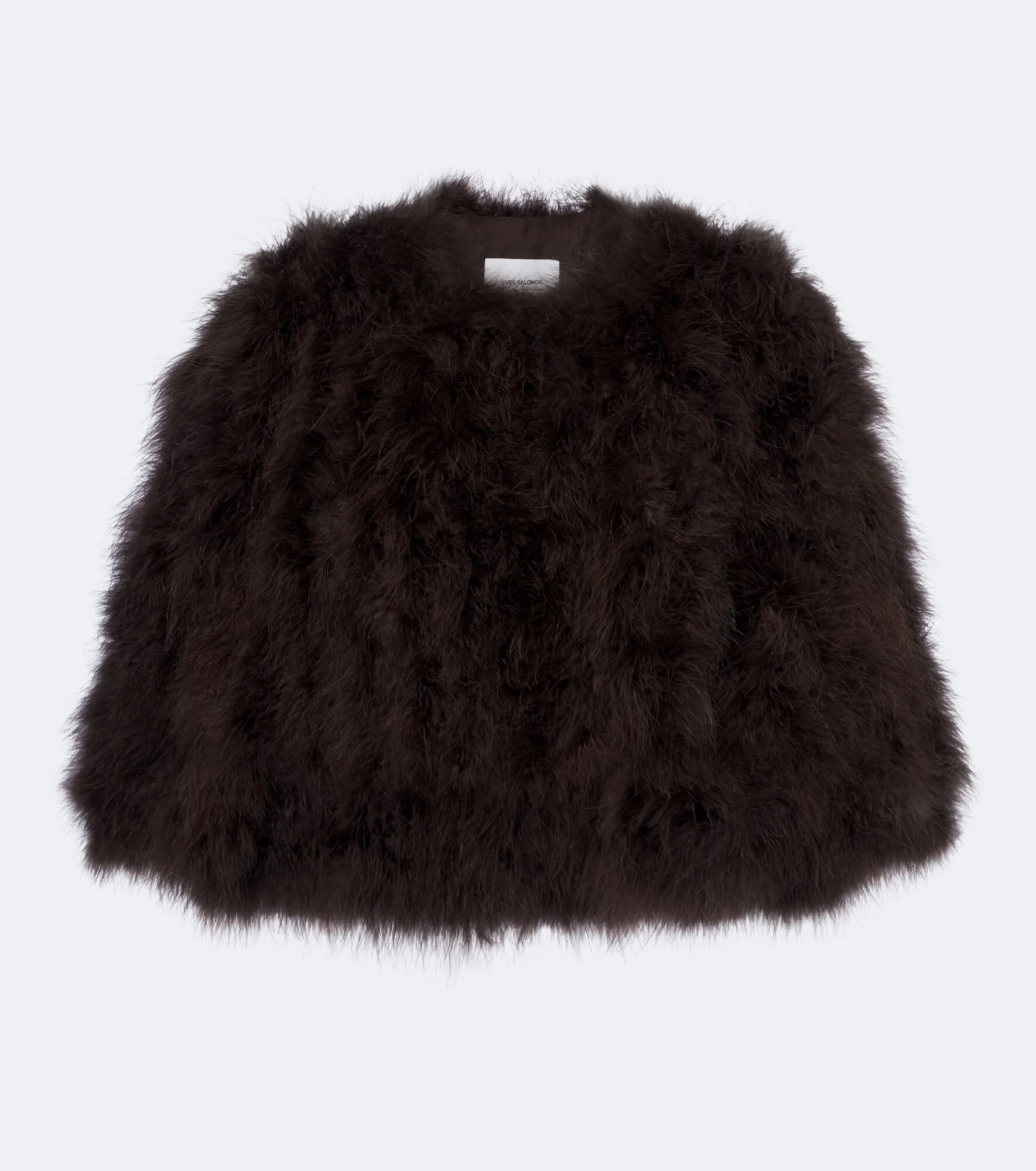 Cropped feather jacket - 1