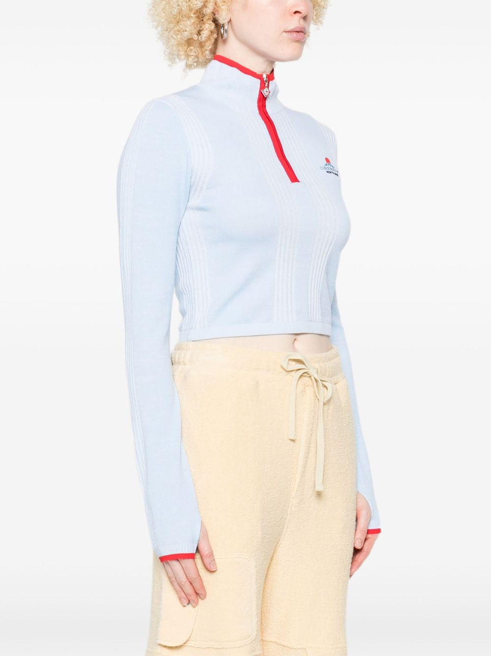 ribbed zip-up sweatshirt - 3