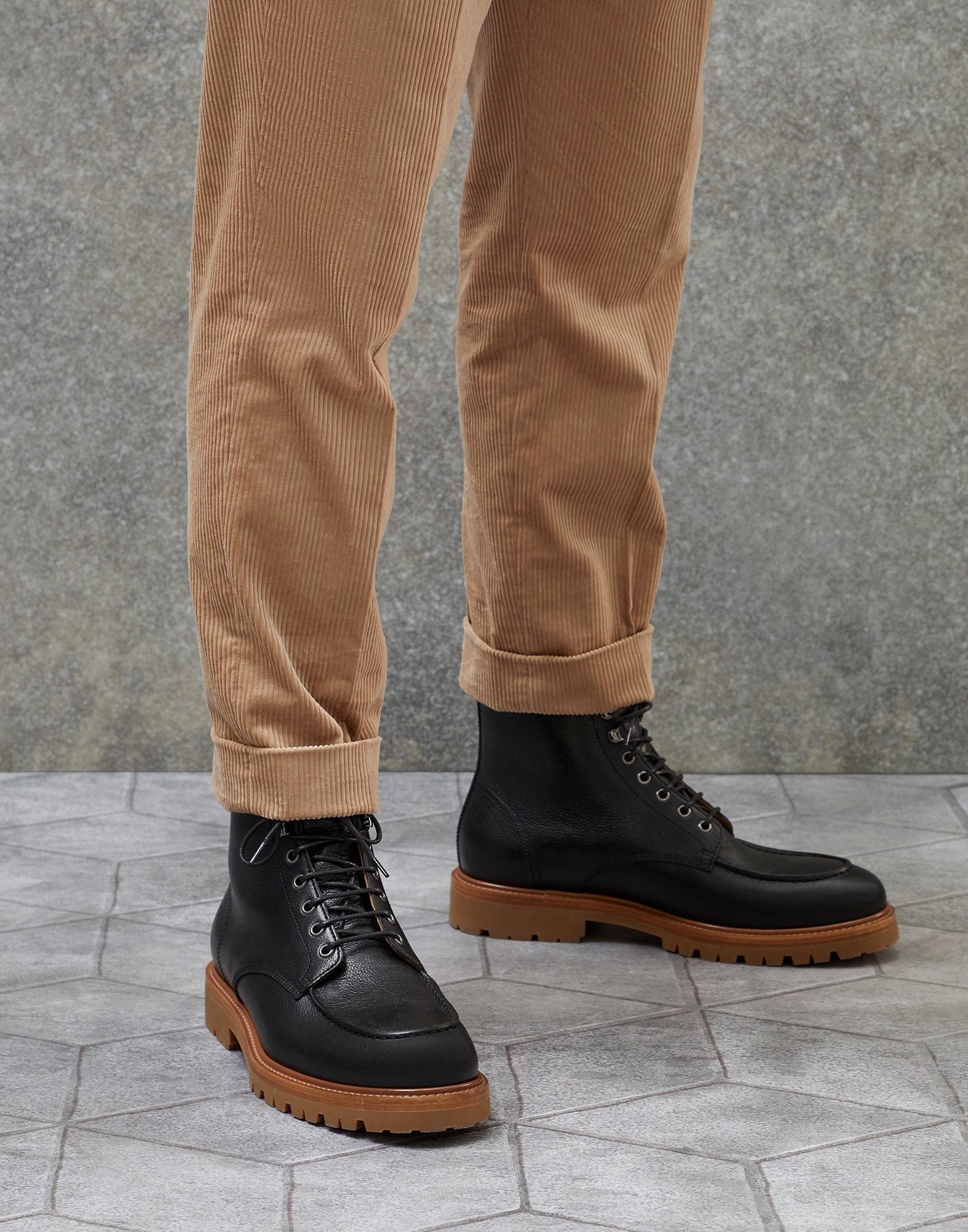 Texture calfskin boots - 5