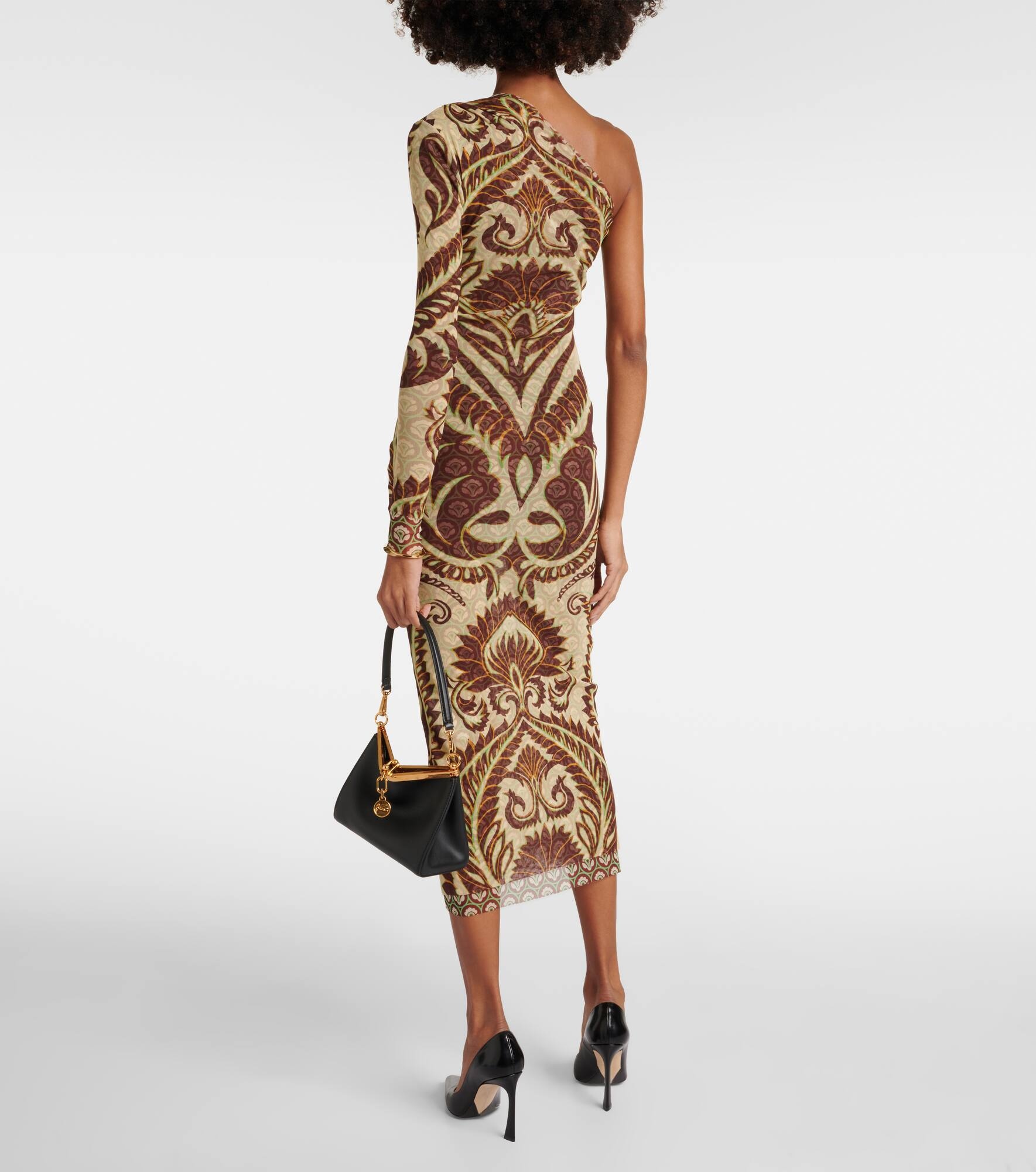 Asymmetric printed midi dress - 3