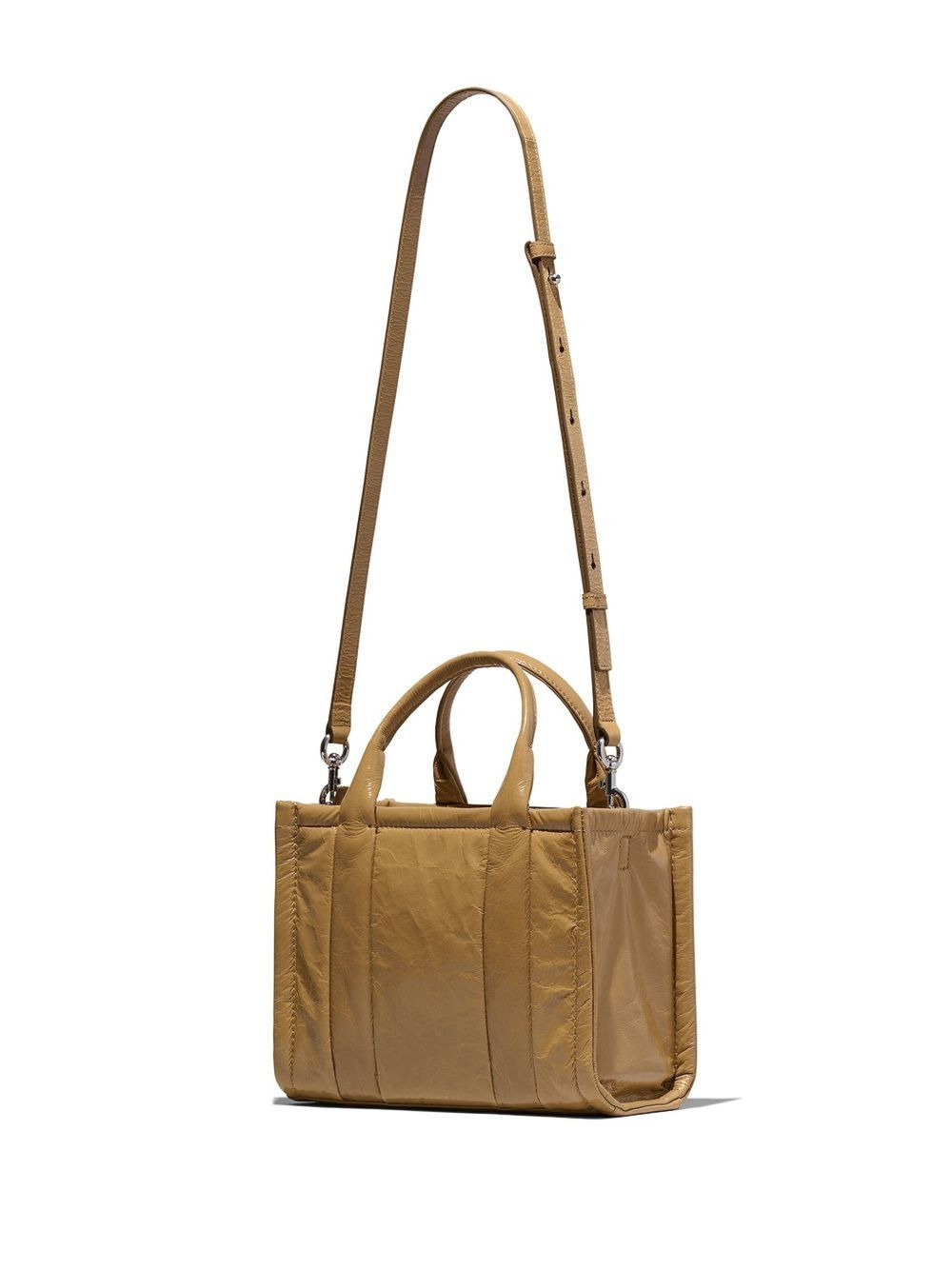 crinkled leather tote bag - 7