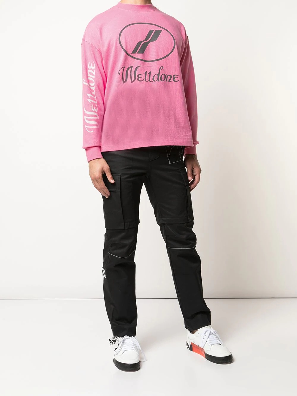 logo print crewneck sweatshirt - 3