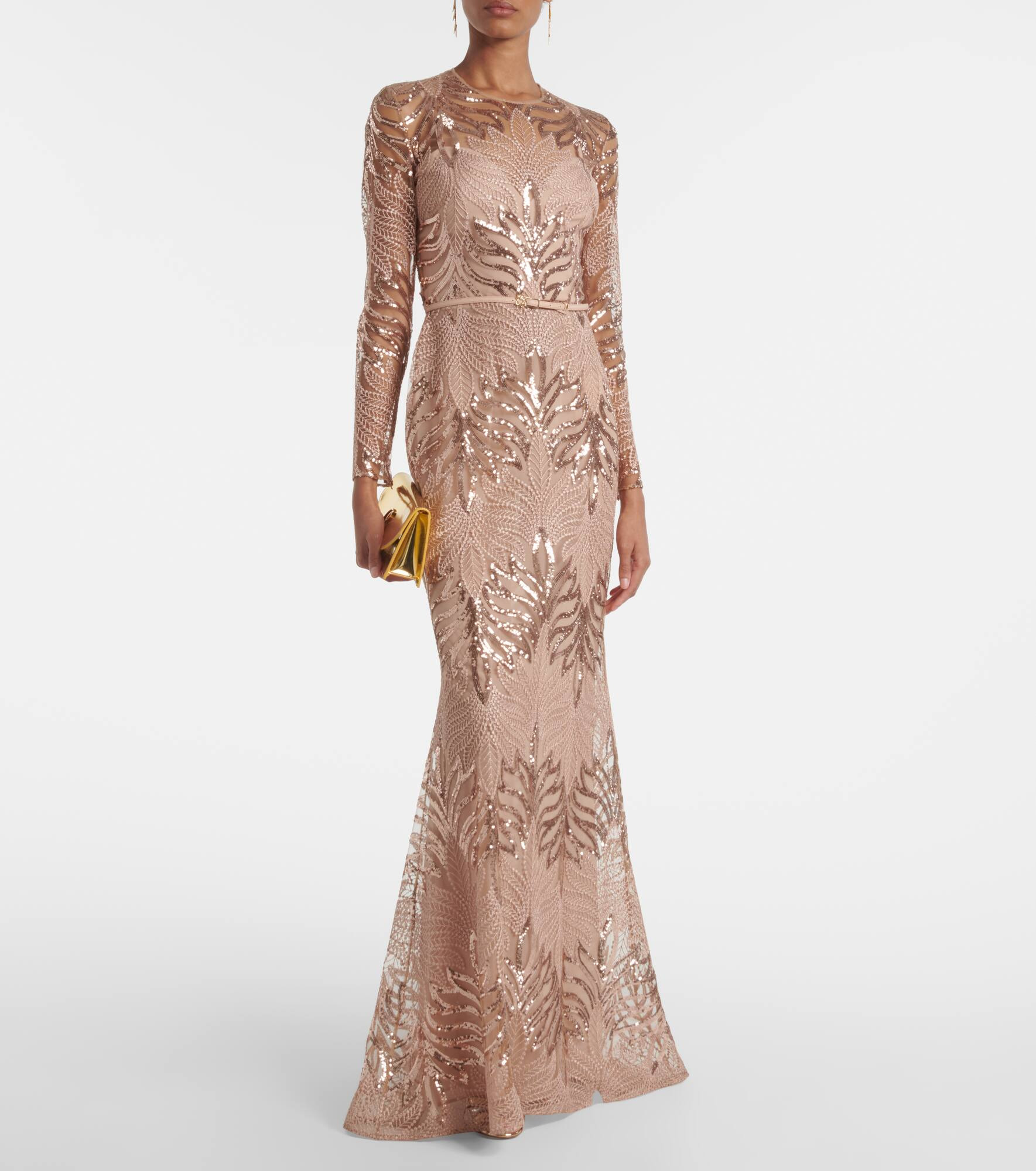 Embroidered sequined tulle gown - 2