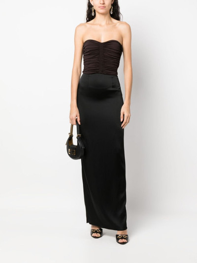 SAINT LAURENT ruched strapless top outlook