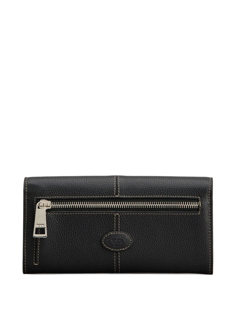 Tod's leather stitched wallet outlook
