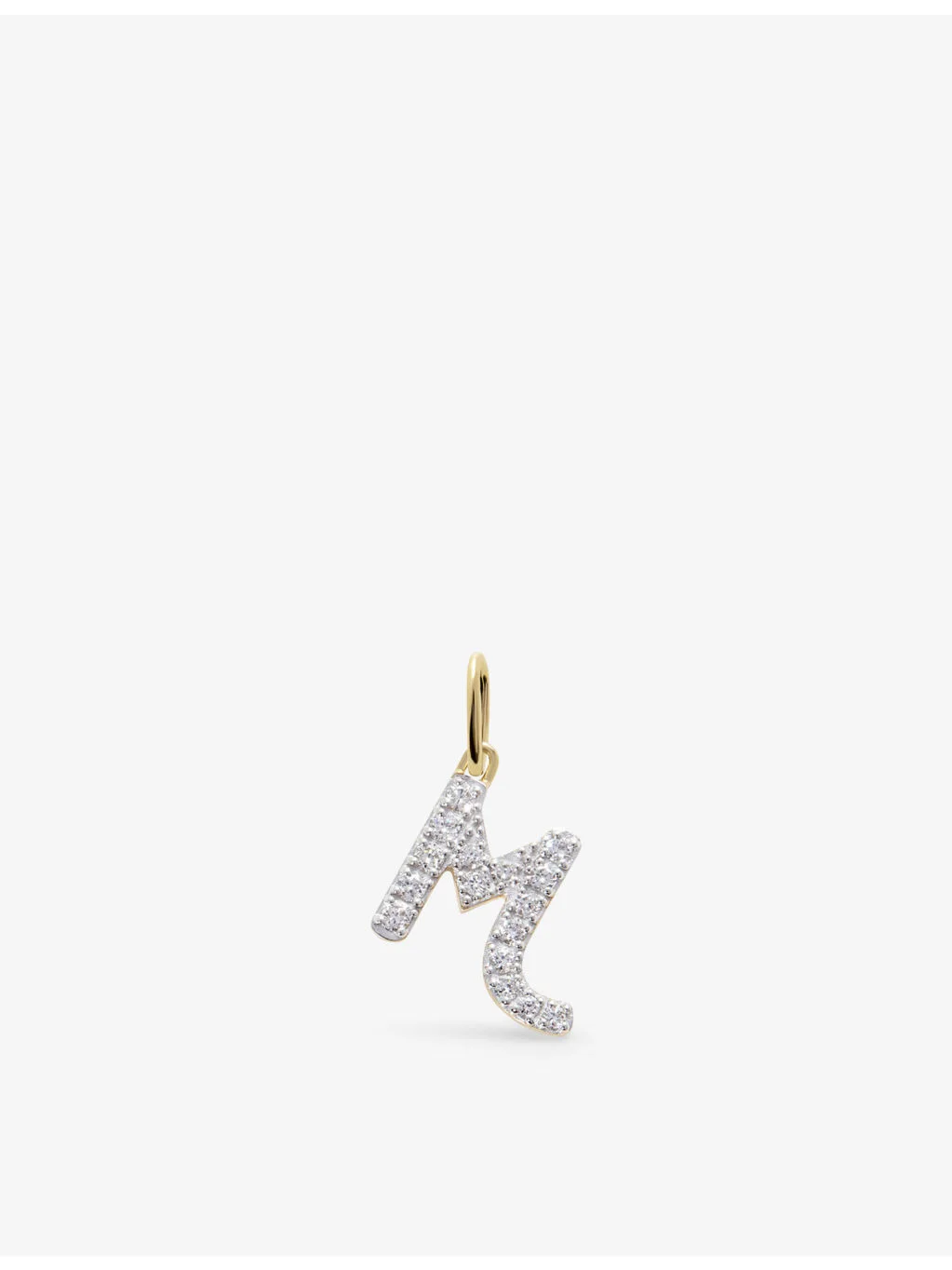 M letter 14ct yellow-gold and lab-grown diamond charm - 1