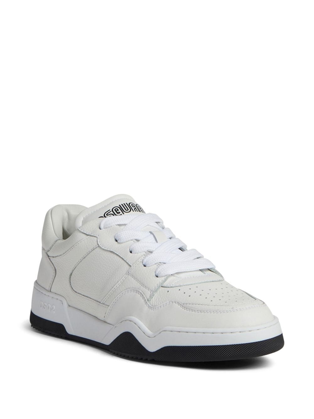 perforated lace-up sneakers - 2