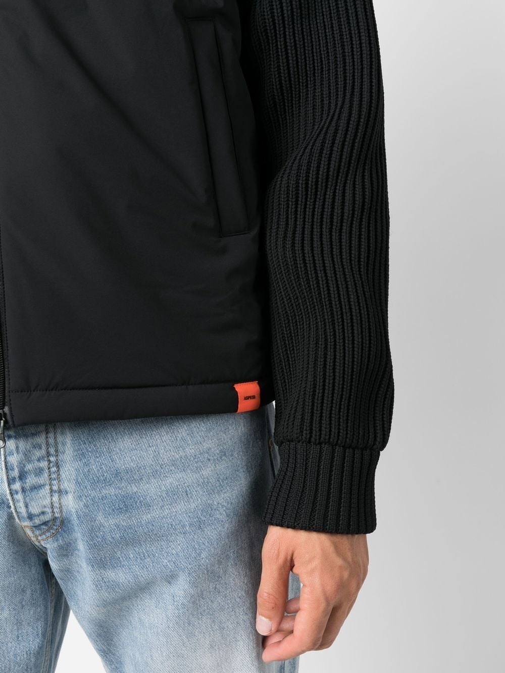 knit-sleeves padded jacket - 5