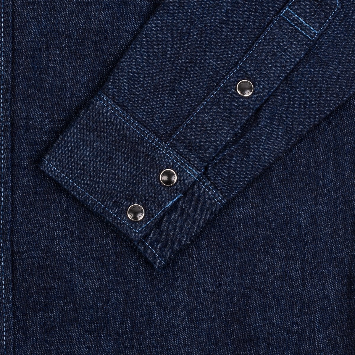 IHSH-352-BLU 10oz Selvedge Denim Western Shirt - Indigo Overdyed Blue - 12