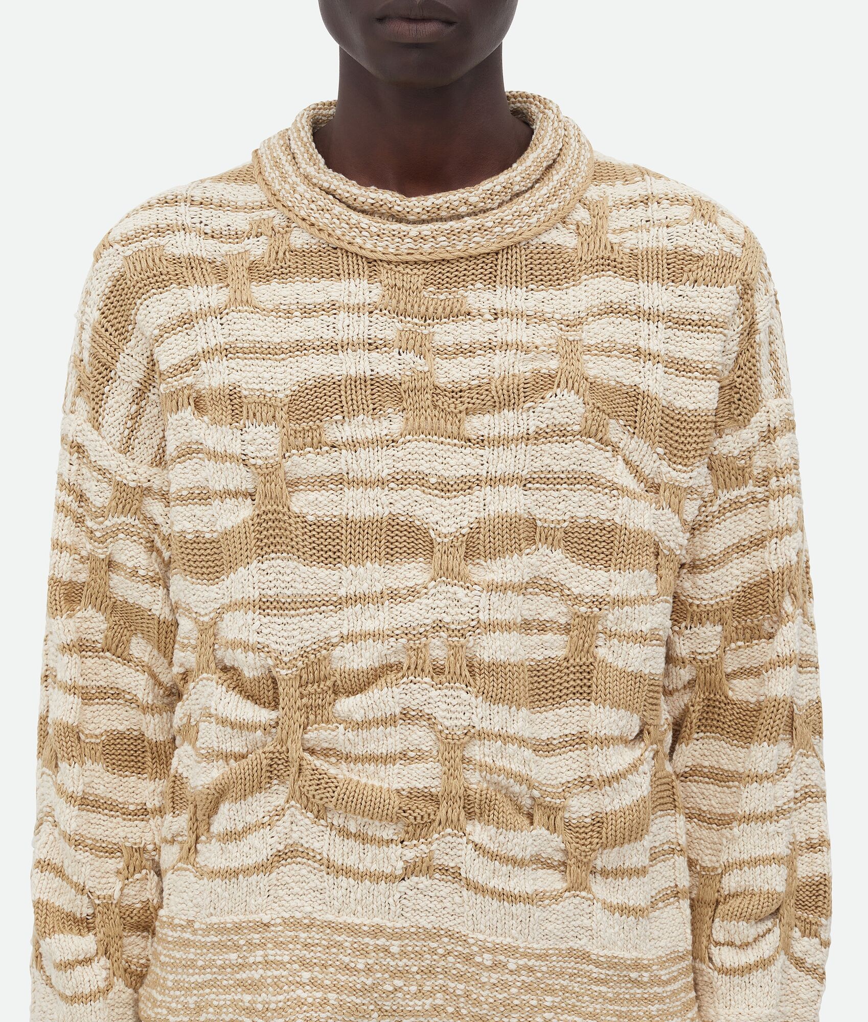 Distorted Stripe Cotton Jumper - 5
