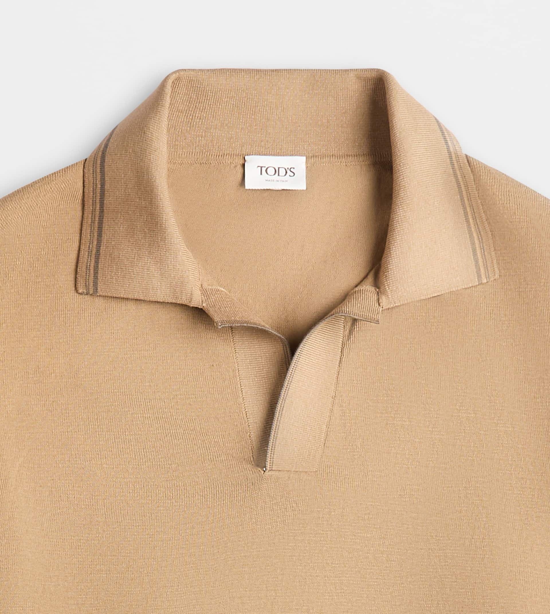 POLO SHIRT IN COTTON KNIT - BEIGE - 3
