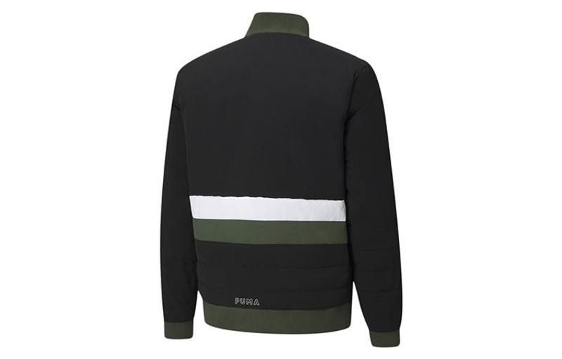 PUMA PUMA Parquet Quilted Puffer Basketball Winter Jacket 'Black Green' 599940-02 outlook