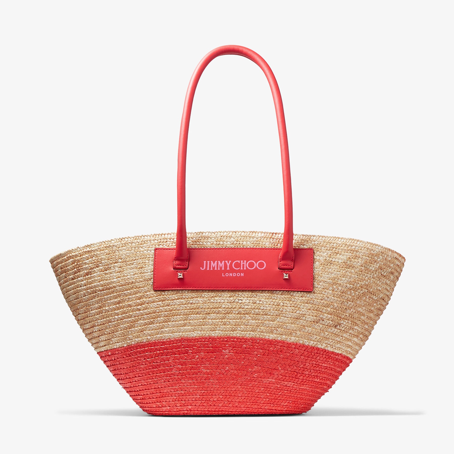 Beach Basket Tote/M
Natural/Paprika Raffia Basket Tote Bag - 1