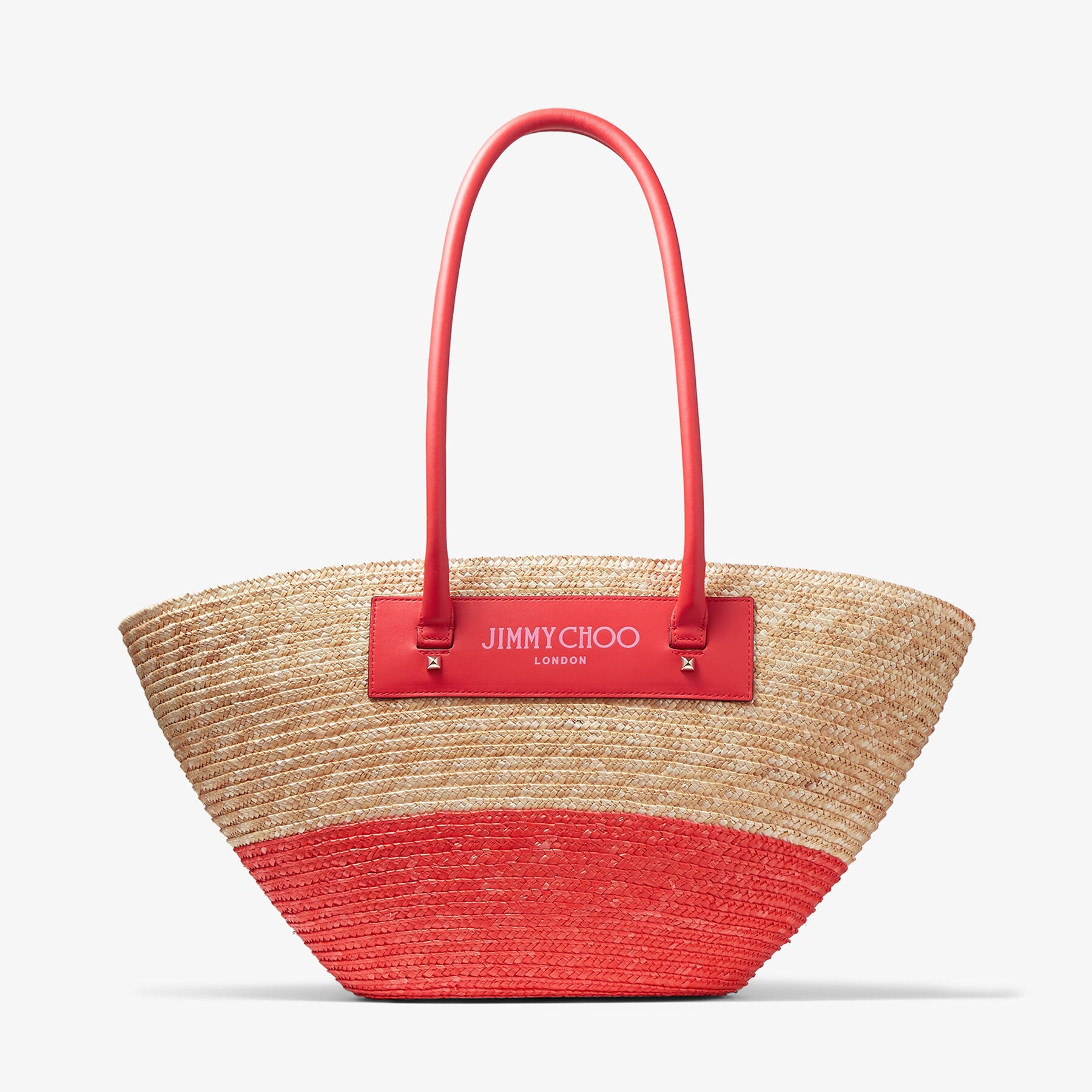 Beach Basket Tote/M
Natural/Paprika Raffia Basket Tote Bag - 1