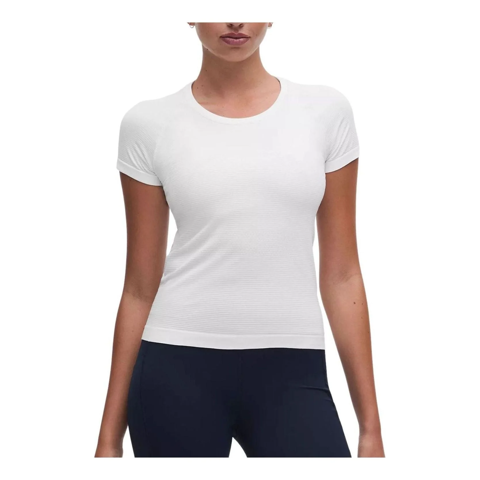 (WMNS) LULULEMON Swiftly Tech T-Shirt 2.0 Waist Length 'Slate White' LW3FQHS-817983893 - 1