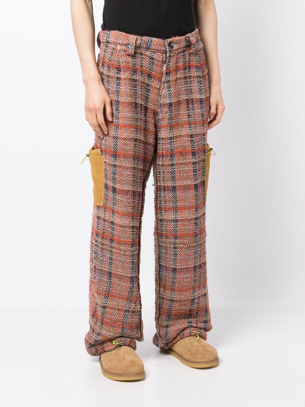 whipstitch straight-leg trousers - 3
