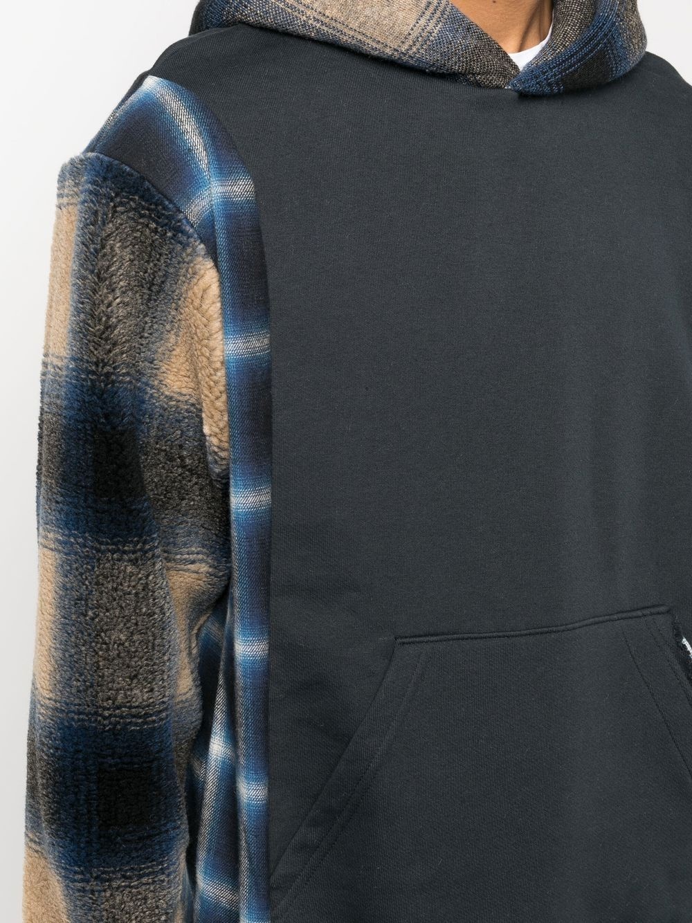panelled pullover hoodie - 5