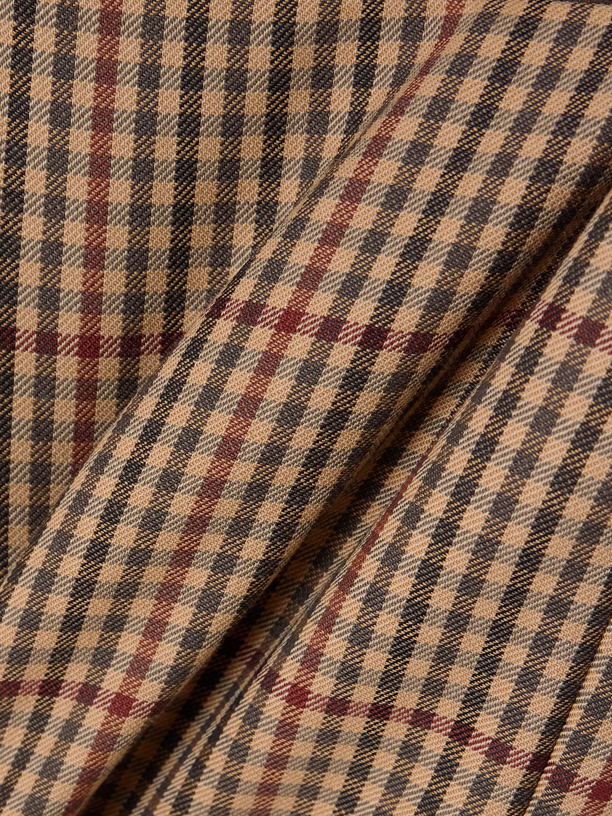Checked Wool Straight-leg Pants - 5