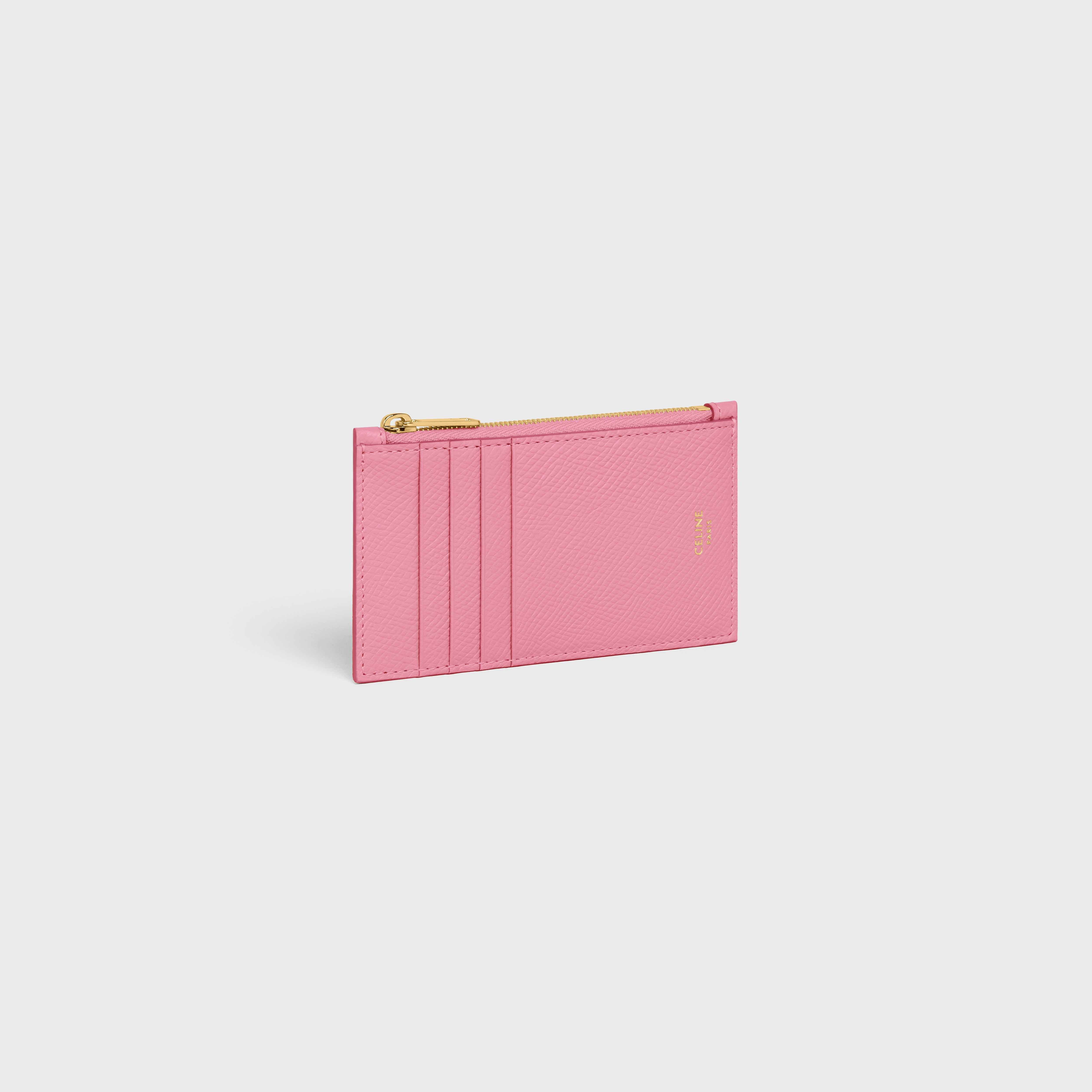 Zipped compact card holder in Grained calfskin - 2