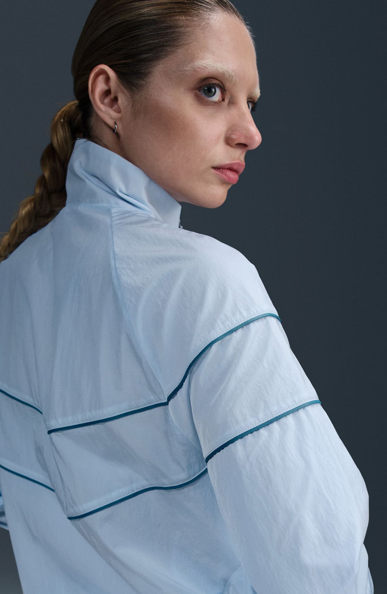 Nike Windrunner Water Repellent Jacket in Blue Tint/Smokey Blue/White at Nordstrom - 5