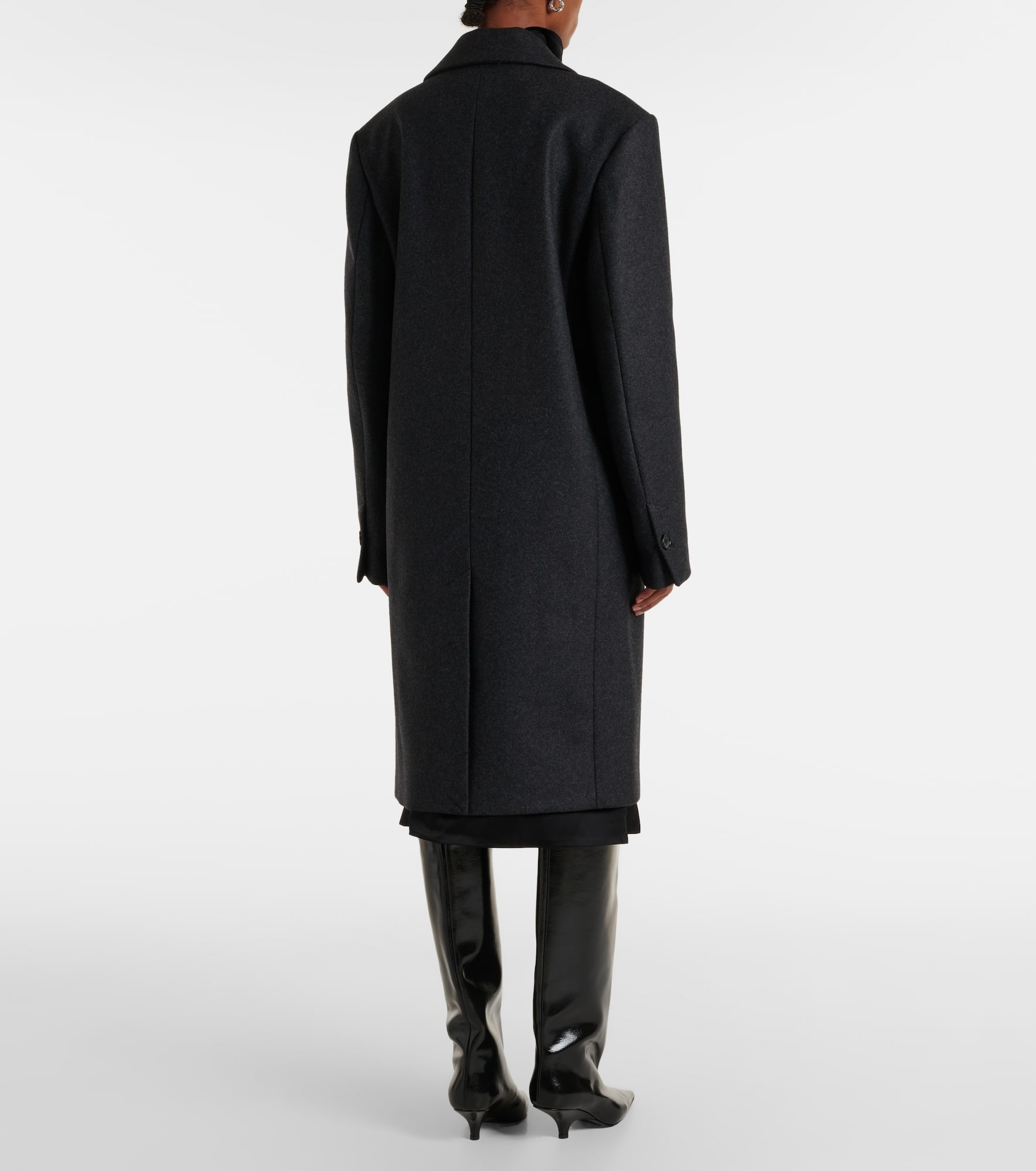 Double-breasted wool-blend felt coat - 3