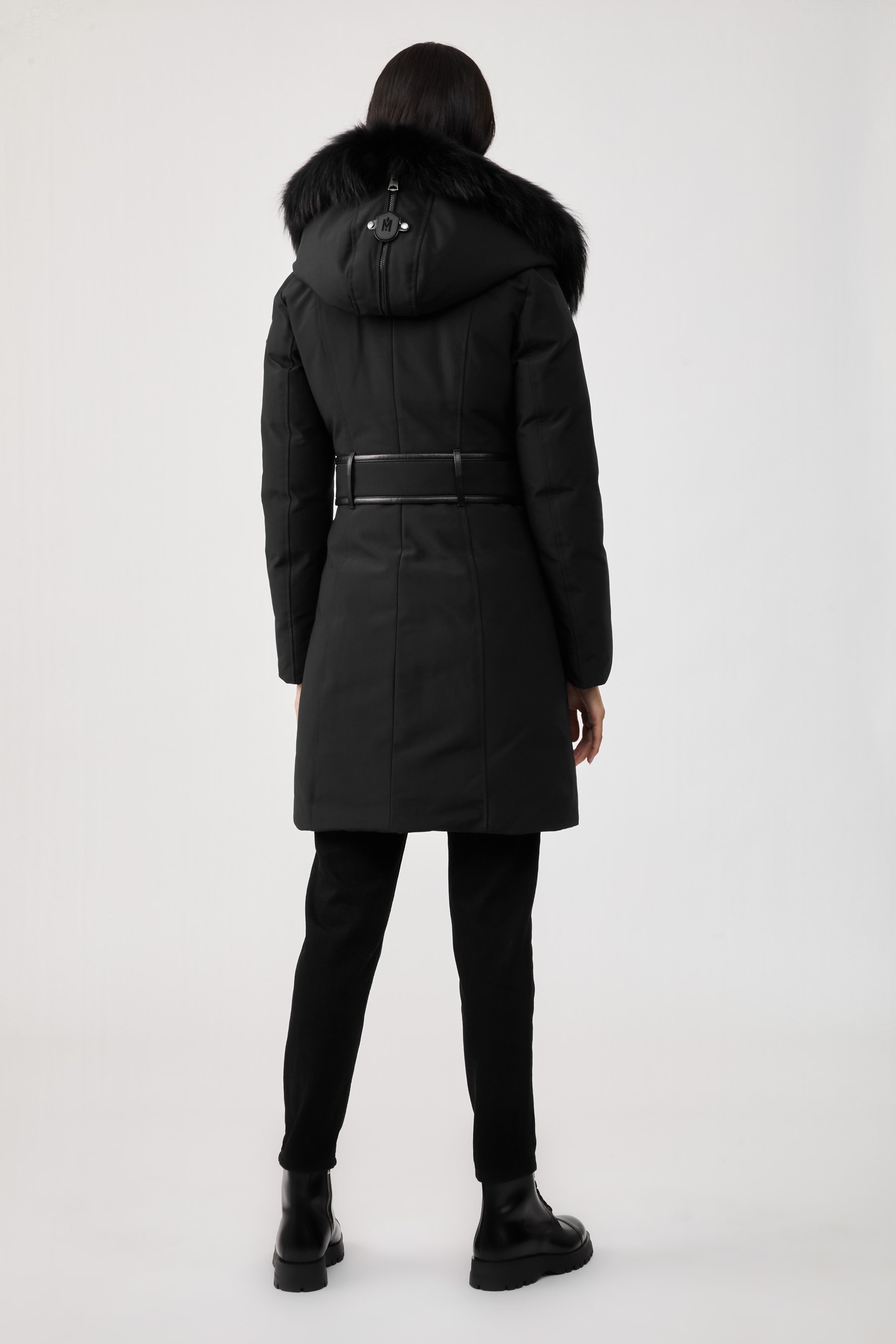 TRISH down coat with silverfox fur trimmed collar & hood - 8