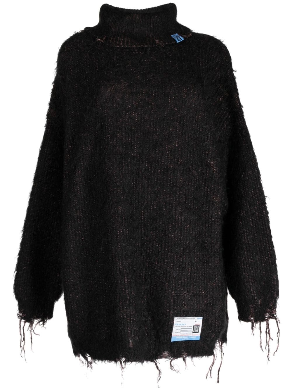 roll-neck fringed jumper - 1