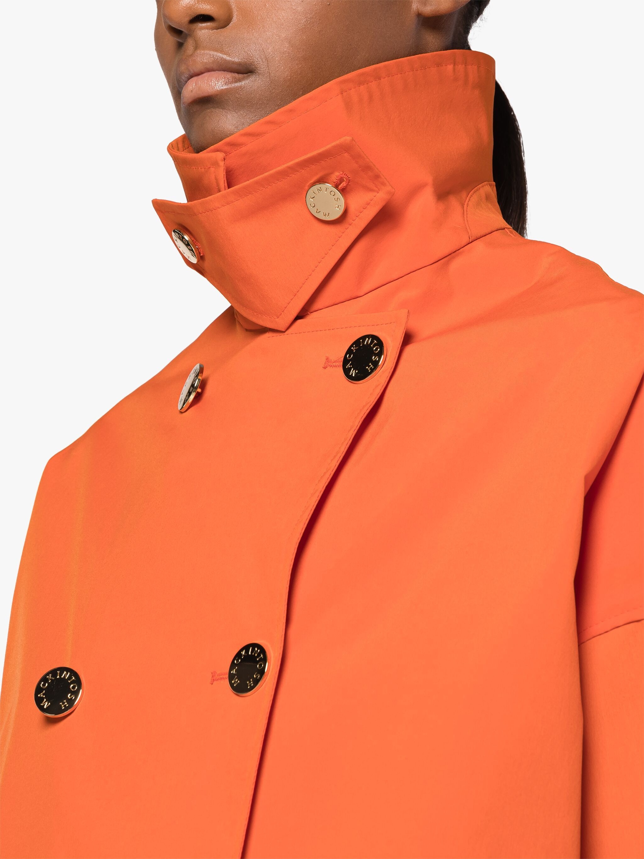 HUMBIE ORANGE DRY SHORT DOUBLE-BREASTED OVERCOAT - 6