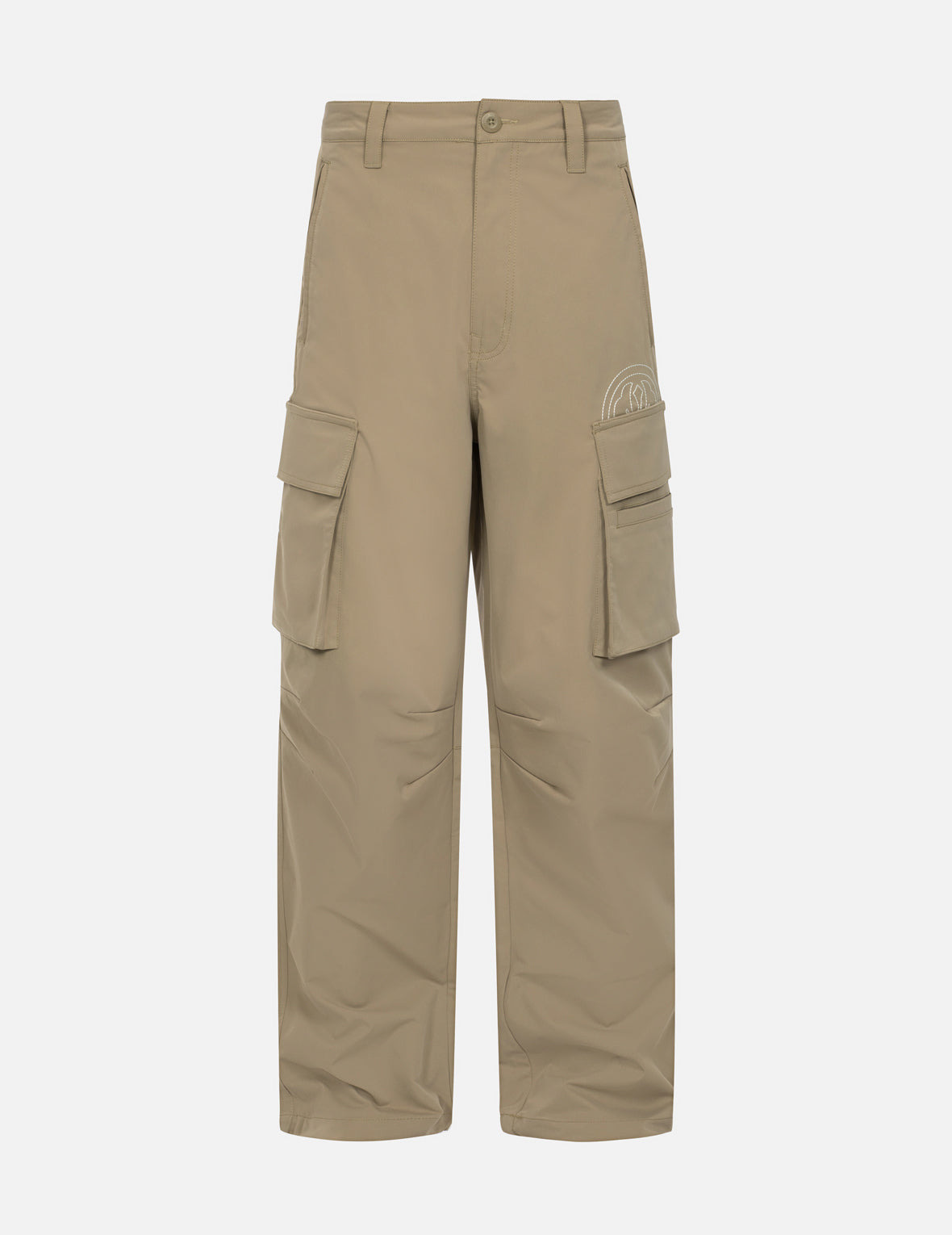 KAMON AND SEAGULL EMBROIDERY LOOSE FIT CARGO PANTS - 2