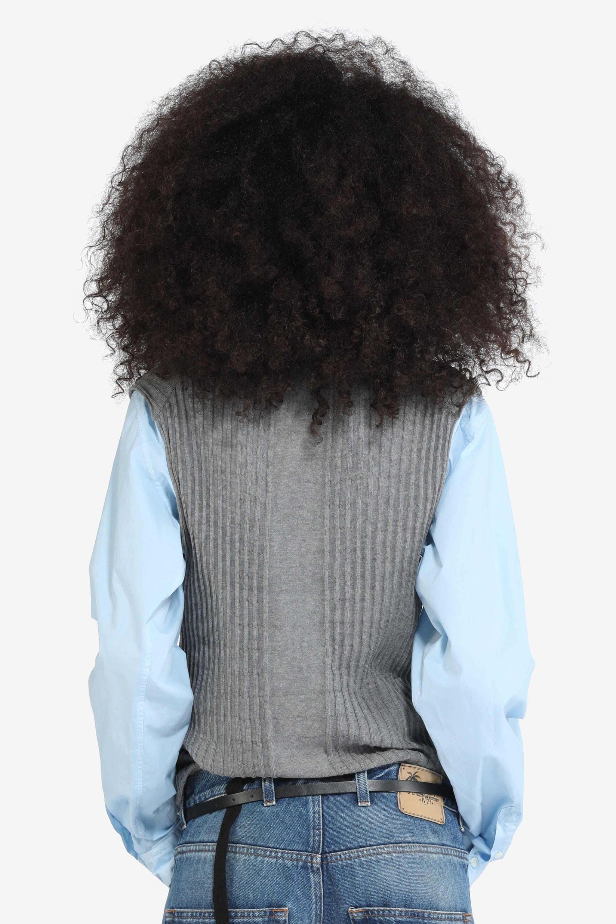 DIAMOND-JACQUARD COTTON VEST - 2