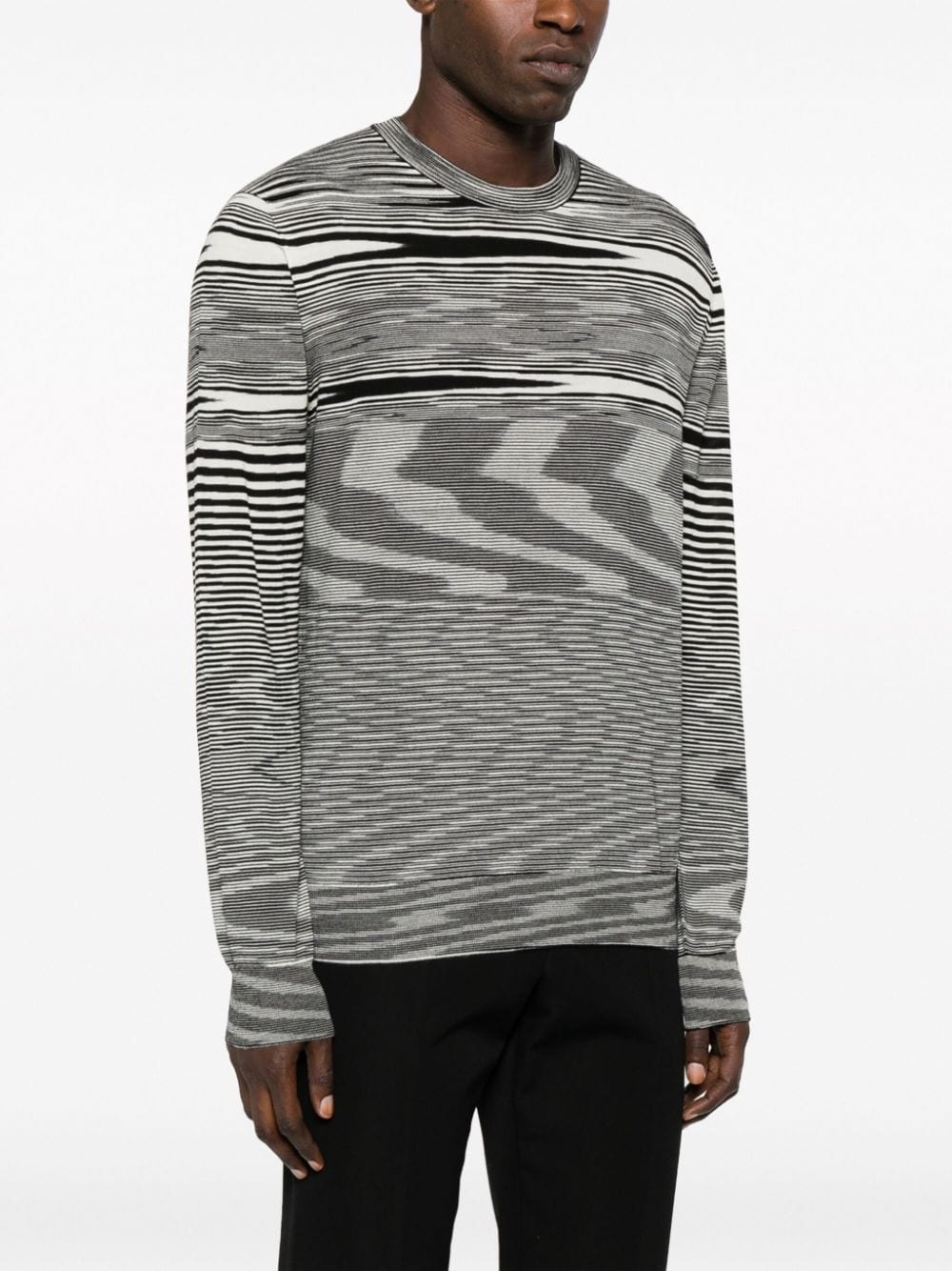 striped intarsia-knit wool jumper - 3