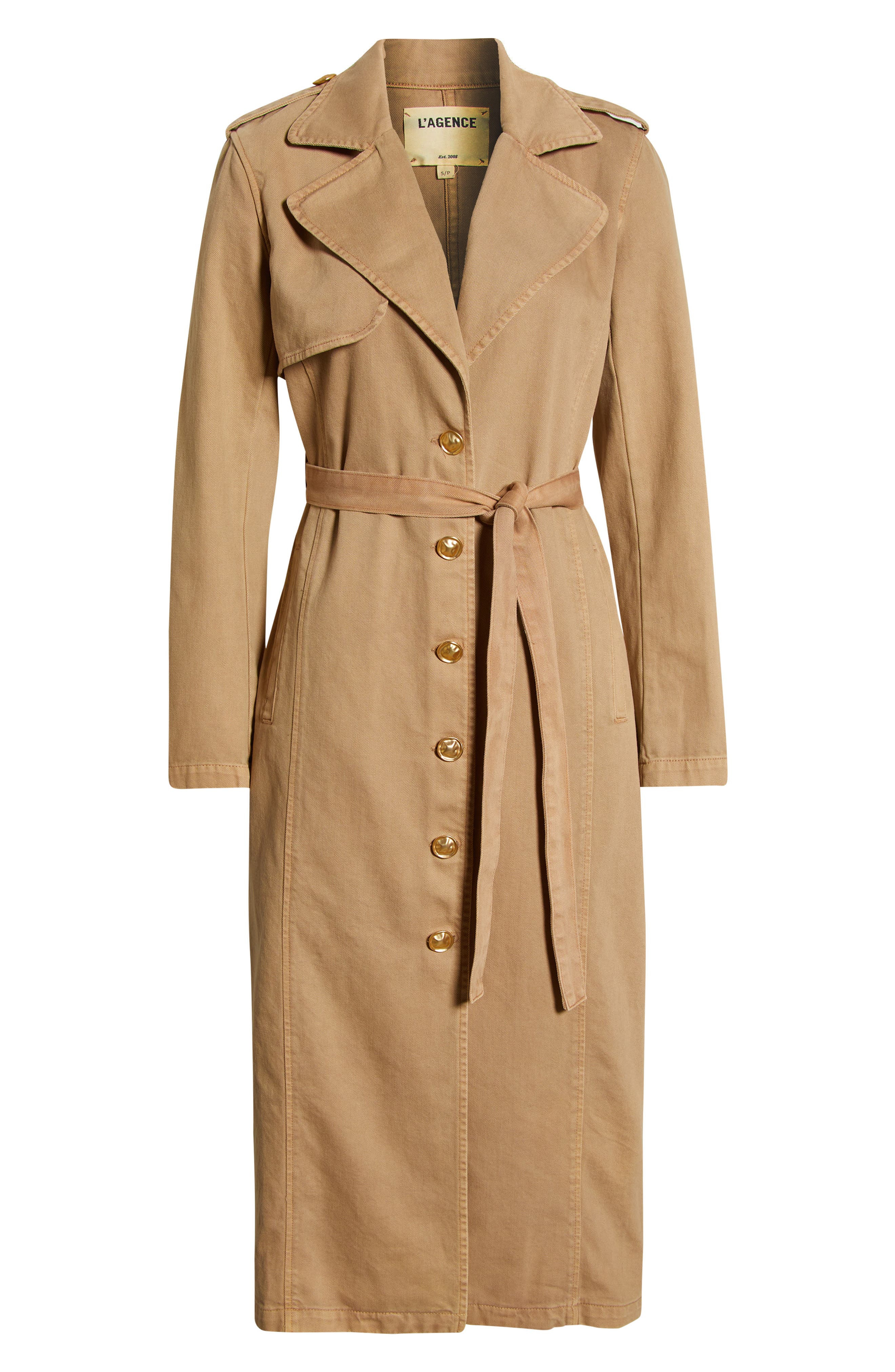 L'AGENCE Zavia Trench Coat in Dark Cappuccino at Nordstrom - 6