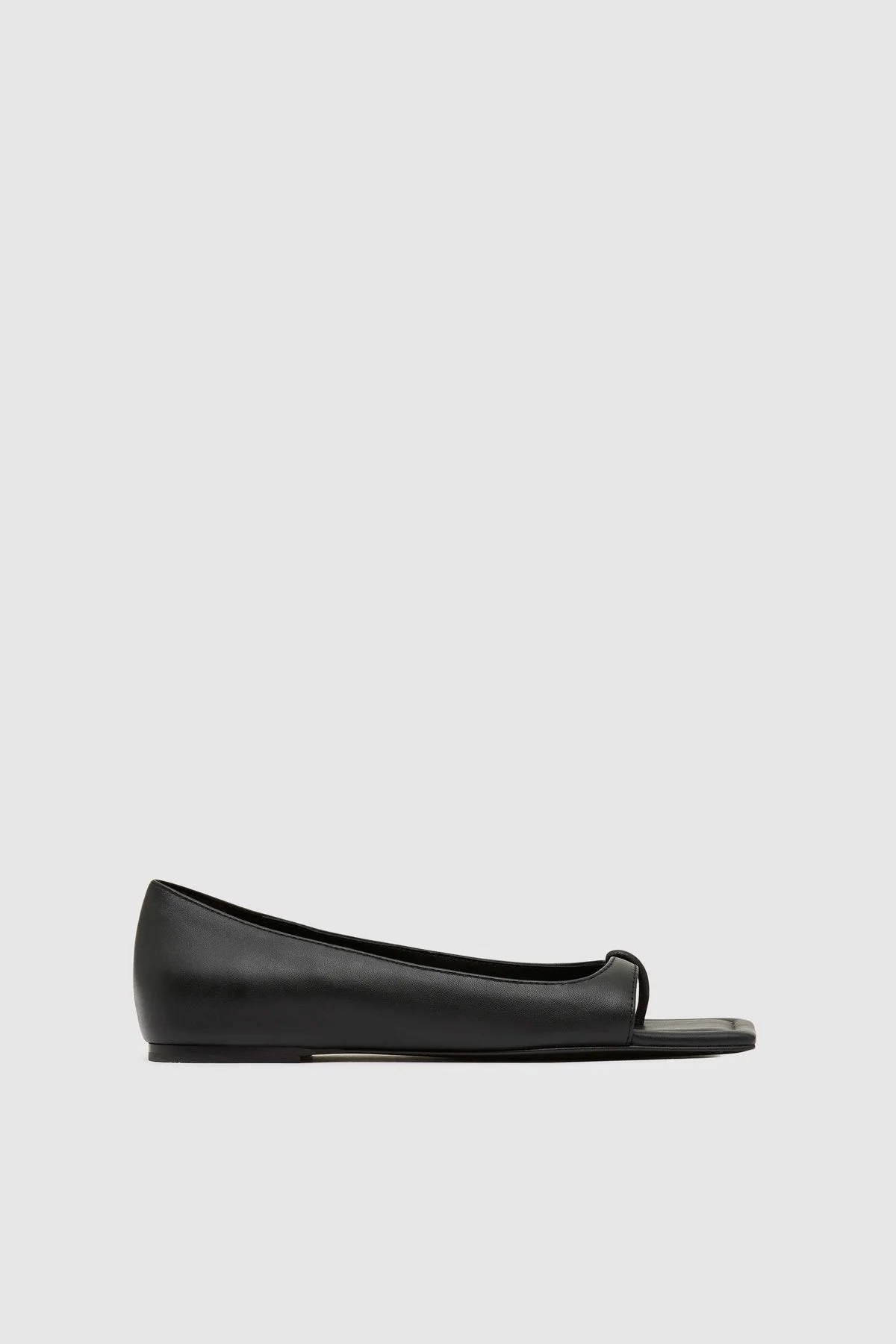 90s Square Toe Flat - Black - 1