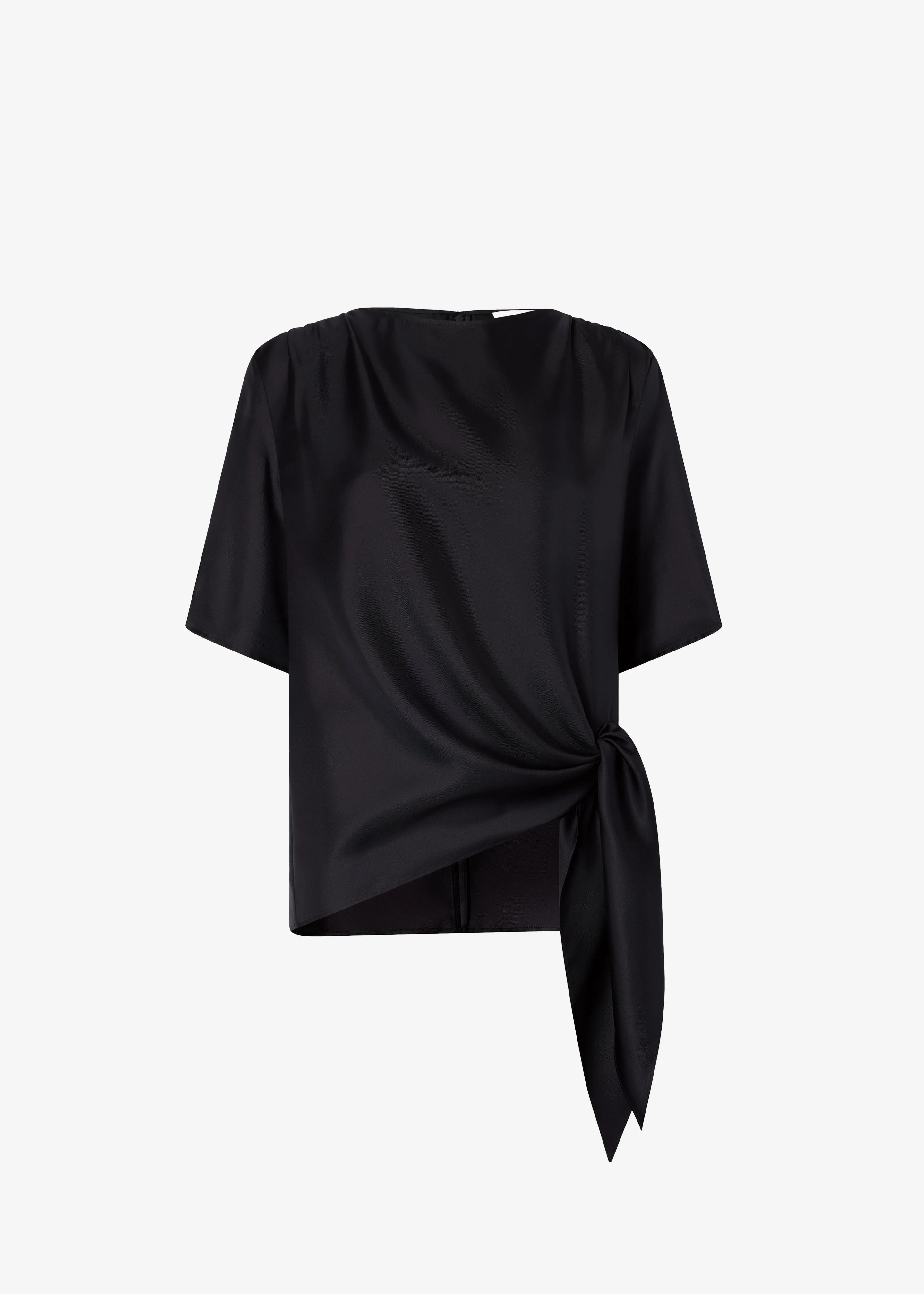 Loulou De Saison Mano Asymmetric Silk Top - Black - 1